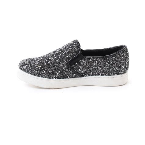 women's sparkly slip on sneakers.